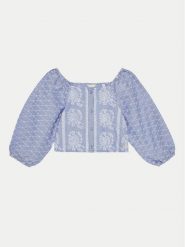 Guess Bluzka J5GH08WH7K0 Niebieski Regular Fit. Niebieskie t-shirty i topy dla dziewczynek Guess, z aplikacjami, z bawełny, bez ramiączek. Za 159.99 zł.