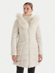 Guess Kurtka zimowa W4BL61 WGLZ0 Beżowy Slim Fit. Brązowe kurtki damskie Guess, na zimę, xxl, z aplikacjami, z syntetyku, bez kaptura. Za 749.99 zł.