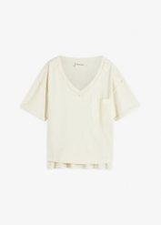 Bluzka oversize z czystej bawełny. Brązowe bluzki damskie bonprix, bez wzorów, z bawełny, bez kołnierzyka, bez ramiączek. Za 44.99 zł.