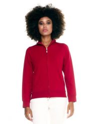 Damska bluza Leone Basic z zamkiem błyskawicznym na całej długości. Czerwone bluzy damskie LEONE 1947 APPAREL, l, bez wzorów, z bawełny, bez kaptura, na fitness i siłownię. Za 105.21 zł.