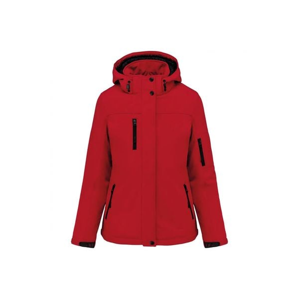 Kurtka damska z kapturem, ocieplana, softshell Kariban. Niebieskie kurtki damskie KARIBAN, l, bez wzorów, z elastanu, z kapturem. Za 325.50 zł.