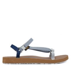 Sandały Teva. Niebieskie sandały damskie Teva, bez wzorów, bez obcasa, na płaskiej podeszwie, bez zapięcia. Za 299.99 zł.