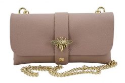 Listonoszka skórzana BARBERINI'S pudrowa 958-18. Czerwone torebki shopper damskie Barberinis, bez wzorów, ze skóry, eleganckie, bez dodatków. Za 121.99 zł.