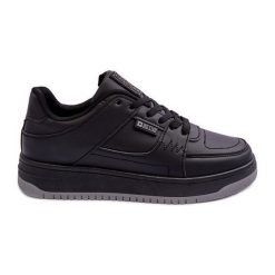 Damskie Buty Sportowe Sneakersy Big Star MM274353 Czane czarne. Czarne obuwie sportowe damskie bez wzorów, ze skóry. Za 207.99 zł.