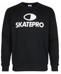 Odzież Bluza sportowa unisex SkatePro Crew Neck - L - Czarny. Czarna bluzy męskie SKATEPRO, l, bez wzorów, z bawełny, bez kaptura. Za 138.99 zł.