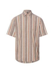Nils Sundström koszula z krótkim rękawem z lnu Mężczyźni Modern Fit Bawełna brązowy, XL. Brązowe koszule męskie Nils Sundström, m, bez wzorów, z bawełny, bez kołnierzyka, bez ramiączek. Za 159.95 zł.