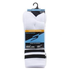 Skarpetki sportowe męskie 3pk Mens PF PBall Crew Socks. Białe skarpety męskie Skechers, bez wzorów, z bawełny. Za 119.99 zł.