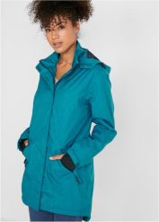 Parka funkcjonalna, z materiału odpychającego wodę. Szare kurtki damskie bonprix, s, bez wzorów. Za 309.99 zł.