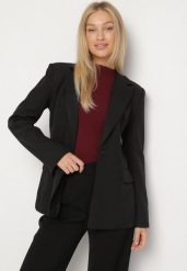 Czarna Taliowana Marynarka VICES z Usztywnionymi Ramionami Aravita. Czarne żakiety damskie Born2be, l, bez wzorów, eleganckie. Za 179.99 zł.