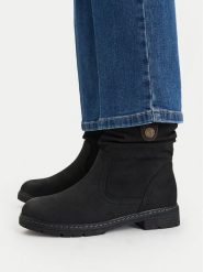 Go Soft Botki CEO-HY80183-1 Czarny. Czarne botki damskie GO SOFT, bez obcasa, na płaskiej podeszwie, bez zapięcia. Za 159.99 zł.