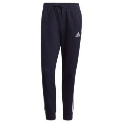 Spodnie Essentials French Terry Tapered Cuff 3-Stripes Rozmiar XL Niebieski - G…. Białe spodnie sportowe męskie Adidas, m, bez wzorów, z bawełny, na fitness i siłownię. Za 238.35 zł.