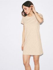 Koszula nocna z napisem - kremowy. Białe koszule nocne damskie Reserved, l, bez wzorów, z bawełny. Za 59.99 zł.