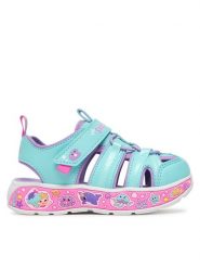 Skechers Sandały Play Scene Splash - Cute Crew 303162N/TQLV Niebieski. Niebieskie sandały dziewczęce Skechers, ze skóry, bez zapięcia. Za 179.99 zł.