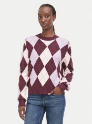Guess Sweter W6BR48 Z1447 Bordowy Regular Fit. Czerwone swetry damskie Guess, xl, z aplikacjami, z syntetyku, bez kołnierzyka, bez ramiączek, bez kaptura. Za 524.99 zł.