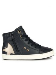 Geox Sneakersy J Kalispera Girl J044GA 000BC C0531 M Czarny. Czarne buty sportowe dziewczęce Geox, bez wzorów, z materiału, bez zapięcia. Za 209.99 zł.