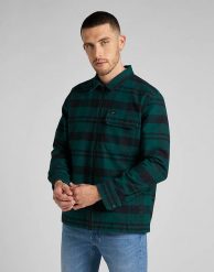 MĘSKA KOSZULA LEE ZIPPED OVERSHIRT L67GDP01 112322604. Koszule męskie Lee, l, bez wzorów, bez kołnierzyka, bez ramiączek. Za 209.99 zł.