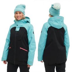 Kurtka zimowa na narty i snowboard damska O'Neill 20K. Czarne kurtki damskie O'Neill, bez wzorów, bez kaptura, narciarskie. Za 410.55 zł.