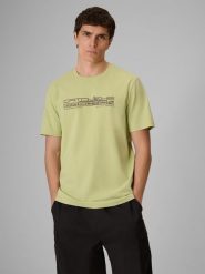 4F T-shirt regular z nadrukiem męski - zielony XL. Zielone t-shirty męskie 4f, m, bez wzorów, z materiału, bez kołnierzyka. Za 69.99 zł.