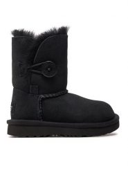Ugg Śniegowce T Bailey Button II 1017400T Czarny. Czarne buty zimowe dziewczęce UGG, ze skóry, bez zapięcia. Za 729.99 zł.