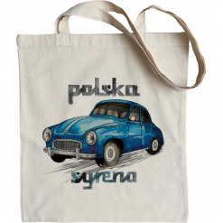 Syrena — torba. Niebieskie torby na ramię damskie nikiniki, bez wzorów, z bawełny, eleganckie, na ramię, duże, bez dodatków. W wyprzedaży za 24.65 zł.