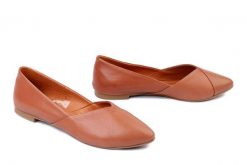 PIAZZA 830029-21 tan, baleriny damskie. Brązowe baleriny damskie Piazza, bez wzorów, ze skóry, bez obcasa. Za 299.90 zł.