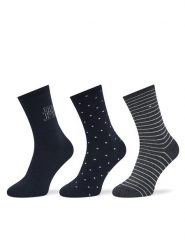Tommy Hilfiger Skarpety długie 701236464 Granatowy. Niebieskie skarpety damskie Tommy Hilfiger, bez wzorów, z bawełny. Za 99.99 zł.