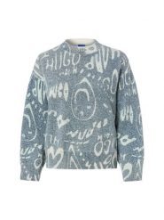 HUGO BLUE sweter z dzianiny - Slicary_B Mężczyźni Bawełna szary, S. Niebieskie swetry przez głowę męskie HUGO BLUE, m, bez wzorów, z bawełny, bez kołnierzyka. Za 329.95 zł.