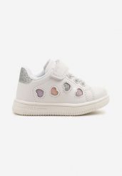 Biało-Różowe Buty Sportowe Sneakersy z Brokatowymi Sercami Ulaveris. Białe buty sportowe dziewczęce Born2be, bez wzorów, z jeansu, bez zapięcia. Za 79.99 zł.