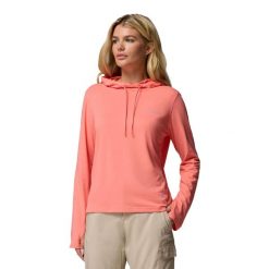Bluza damska Columbia Sun Trek Hoodie. Brązowe bluzy damskie Columbia, bez wzorów, bez kaptura, trekkingowe. Za 179.99 zł.