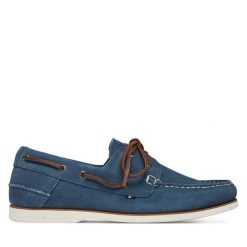 Półbuty Tommy Hilfiger. Niebieskie półbuty na co dzień męskie Tommy Hilfiger, bez zapięcia. Za 489.99 zł.