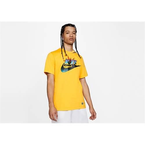 Koszulka sportowa męska Nike Futura Basketball Tee University Gold. Żółte koszulki sportowe męskie Nike, l, bez wzorów, bez kołnierzyka, bez ramiączek, do koszykówki. Za 129.00 zł.