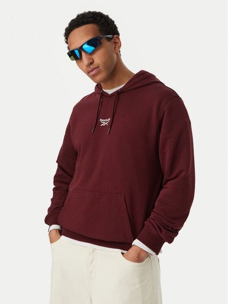 Reebok Bluza RK25550CCM Bordowy Regular Fit. Czerwone bluzy męskie Reebok, m, bez wzorów, z bawełny, bez kaptura. Za 206.99 zł.