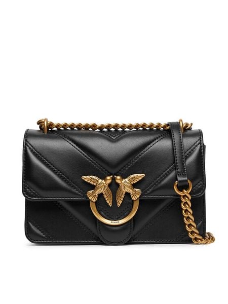 PINKO Torebka Love One Mini Light Dc. Al 25-26 PLTT 104550 A2OS Czarny. Czarne listonoszki damskie Pinko, bez wzorów, ze skóry, bez dodatków. Za 1,579.00 zł.