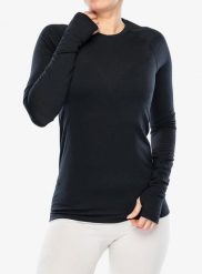 Bluza termoaktywna damska Houdini Desoli Light Crew. Czarne bluzy sportowe damskie Houdini, l, bez wzorów, z materiału, bez kaptura, narciarskie. Za 574.20 zł.