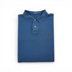 Second life - Krótki rękaw męskie polo granatowe - Stan dobry. Niebieskie buty sportowe męskie Ralph Lauren, bez zapięcia, na golfa. Za 59.18 zł.