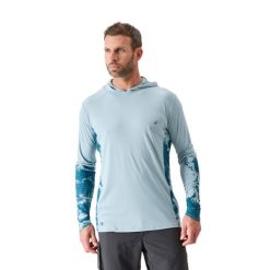 Koszulka wędkarska Caperlan Anty-UV Caperlan 500 UPF 50+. Niebieskie koszulki sportowe męskie CAPERLAN, l, bez wzorów, z materiału, bez kołnierzyka, bez ramiączek. Za 89.99 zł.