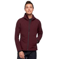 Bluza turystyczna rozpinana damska Black Diamond Element Hoody. Czerwone bluzy sportowe damskie Black Diamond, xs, bez wzorów, bez kaptura, trekkingowe. Za 471.99 zł.