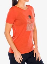 Koszulka merino damska Super.natural Preikestolen Cliffs Tee. Czerwone t-shirty damskie super.natural, m, bez wzorów, z materiału, eleganckie, bez kołnierzyka. Za 202.29 zł.