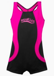 Kostium kąpielowy. Czarne stroje kąpielowe dla dziewczynek bonprix, bez wzorów. Za 67.99 zł.