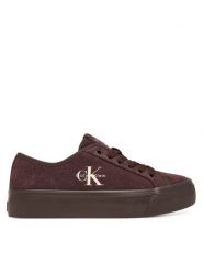 Calvin Klein Tenisówki Vulc Flatf Laceup Suede HW0HW03088 Bordowy. Czerwone trampki i tenisówki damskie Calvin Klein, bez wzorów, ze skóry, bez zapięcia. Za 409.99 zł.