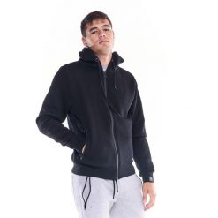 Męska, miękka bluza z kapturem i zamkiem błyskawicznym z ikoną lwa. Czarne buty sportowe męskie LEONE 1947 APPAREL, z tkaniny, bez zapięcia, na fitness i siłownię. W wyprzedaży za 195.65 zł.
