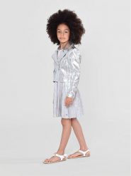 MICHAEL KORS KIDS Kurtka z imitacji skóry R16123 S Srebrny Regular Fit. Szare kurtki i płaszcze dla dziewczynek MICHAEL KORS KIDS, bez wzorów, ze skóry, bez kaptura. Za 649.99 zł.