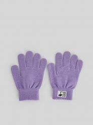 4F Rękawiczki dzianinowe dziecięce - fioletowe S/M. Fioletowe buty zimowe chłopięce 4f, bez wzorów, z dzianiny, bez zapięcia. Za 39.99 zł.