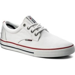 Tenisówki TOMMY JEANS - Textile Sneaker EM0EM00001 White 100. Trampki męskie marki Tommy Jeans. W wyprzedaży za 199.00 zł.