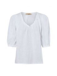 MOS MOSH Lniana bluzka - MMTaissa Kobiety len (100%) biały, L. Białe bluzki damskie Mos Mosh, l, bez wzorów, ze lnu, bez kołnierzyka, bez ramiączek. Za 379.95 zł.