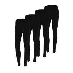 Legginsy termiczne damskie 4 szt. Czarne bielizna termoaktywna damska HEAT KEEPER, l, bez wzorów, z materiału, bez ramiączek. Za 209.30 zł.