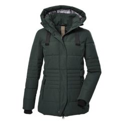 Damska pikowana kurtka z kapturem Killtec GW 25. Zielone kurtki sportowe damskie KILLTEC, bez wzorów, z puchu, z kapturem, trekkingowe. Za 770.00 zł.