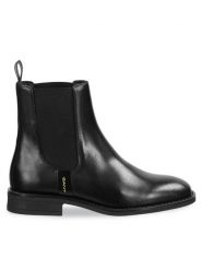 Gant Sztyblety 31551128 Czarny. Czarne botki damskie GANT, ze skóry, bez obcasa, na płaskiej podeszwie, bez zapięcia. Za 619.99 zł.