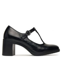 Półbuty Tamaris. Czarne półbuty damskie Tamaris, bez wzorów, bez obcasa, na obcasie, bez zapięcia. Za 379.99 zł.