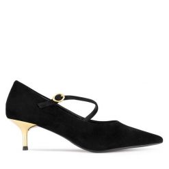 Szpilki GINO ROSSI. Czarne szpilki damskie Gino Rossi, bez wzorów, bez obcasa, bez zapięcia. Za 329.99 zł.